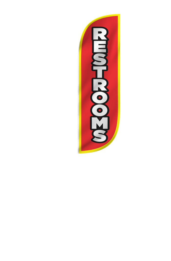 Restrooms Feather Flag