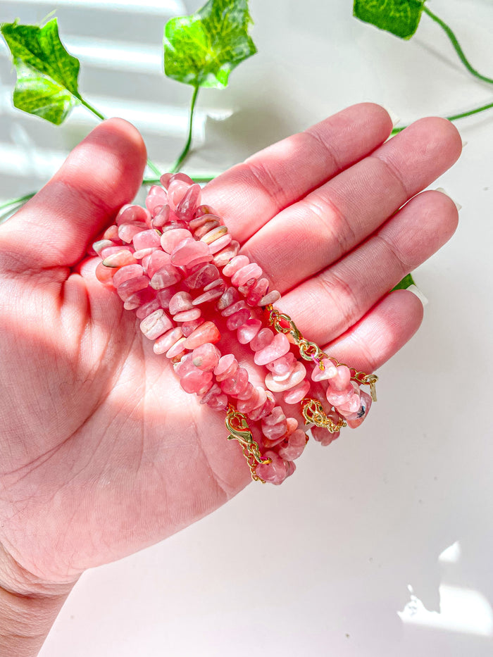 Rhodochrosite Chip Bracelet