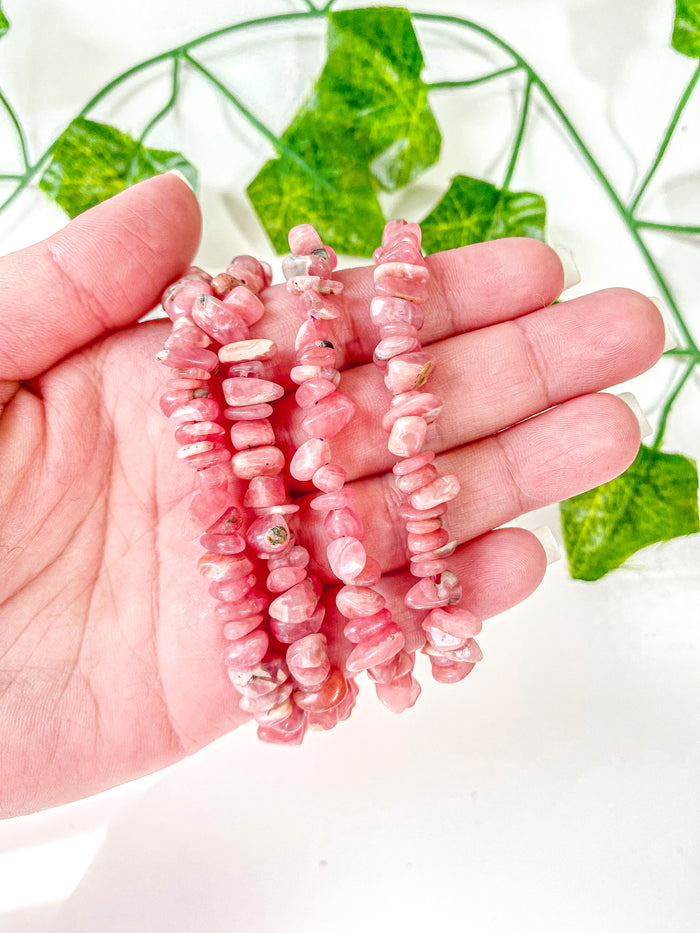 Rhodochrosite Chip Bracelet