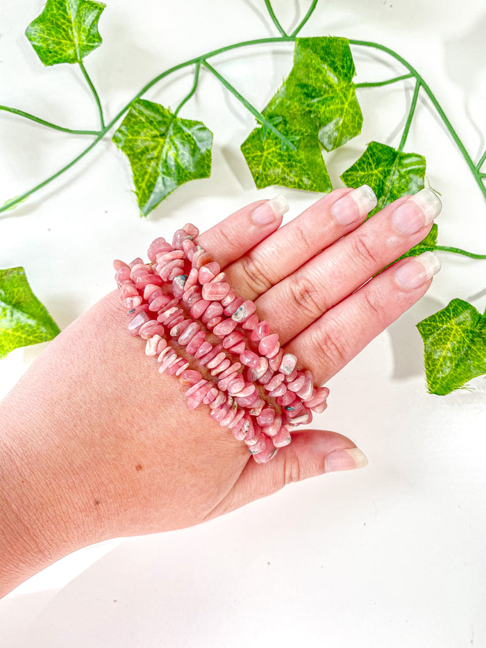 Rhodochrosite Chip Bracelet