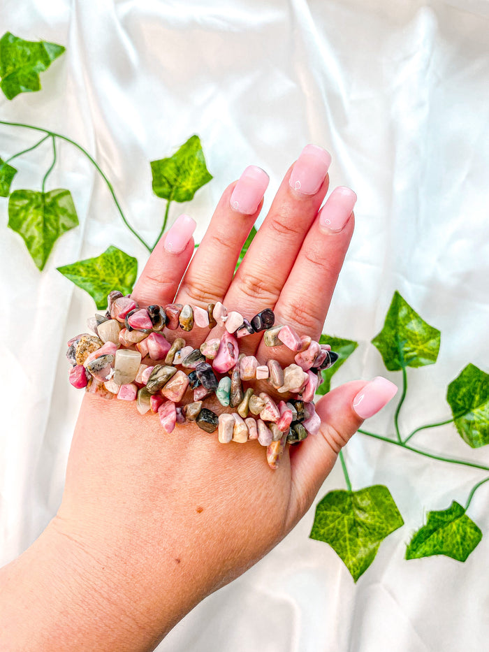 Rhodonite Chip Bracelet