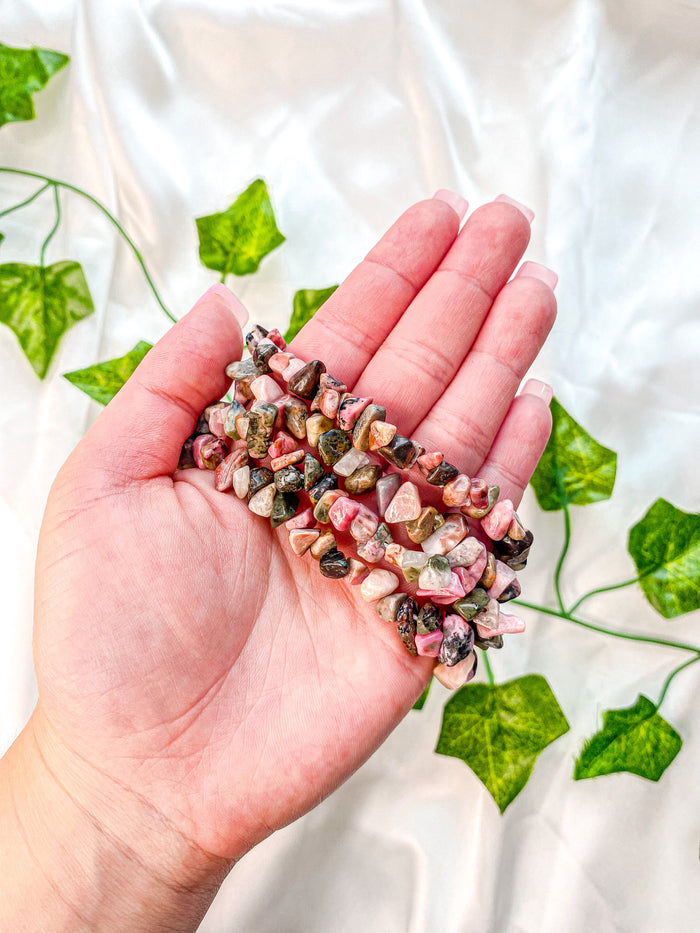 Rhodonite Chip Bracelet