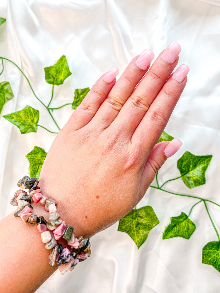 Rhodonite Chip Bracelet