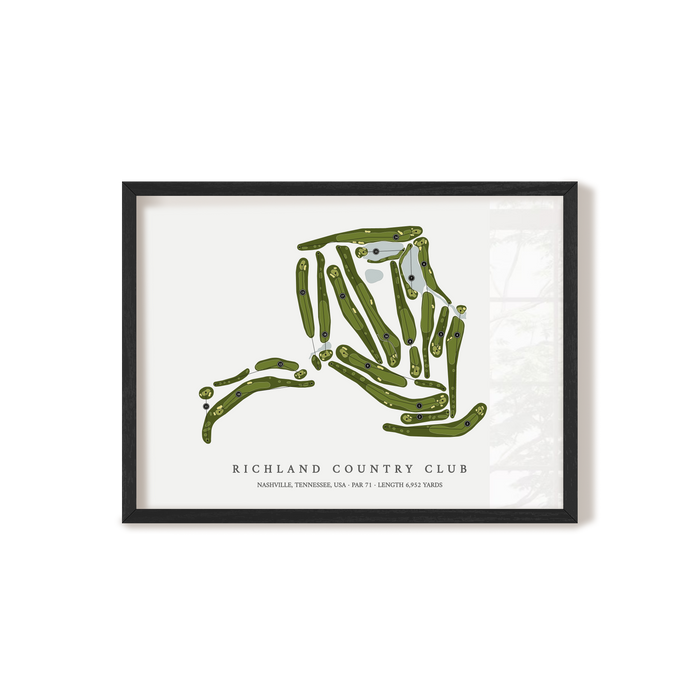 Richland Country Club | Golf Course Map | Black+Frame