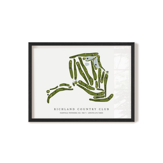 Richland Country Club | Golf Course Map | Black+Frame