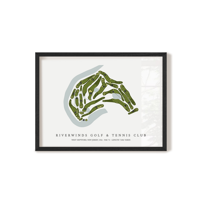 RiverWinds Golf & Tennis Club | Golf Course Map | Black Frame