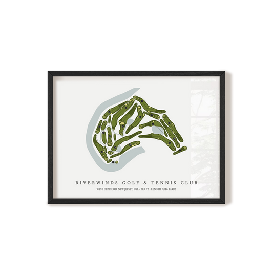 RiverWinds Golf & Tennis Club | Golf Course Map | Black Frame