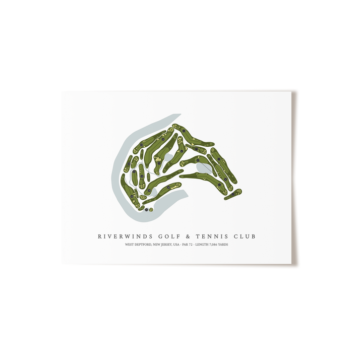 RiverWinds Golf & Tennis Club | Golf Course Map | Unframed
