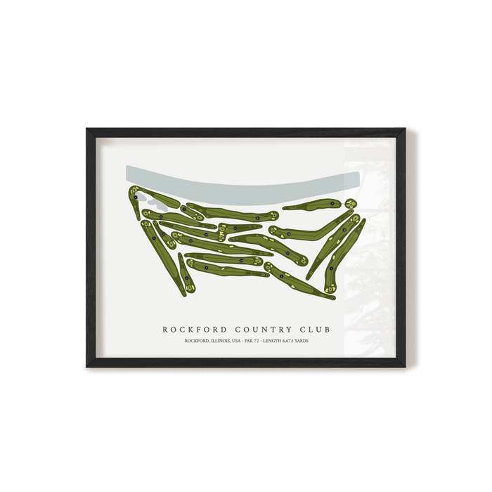 Rockford Country Club | Golf Course Map | Black Frame