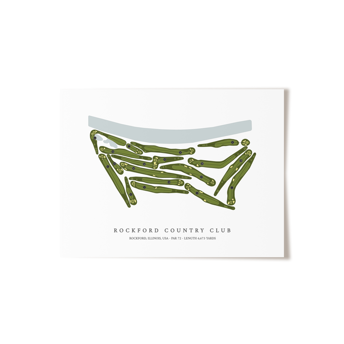 Rockford Country Club | Golf Course Map | Unframed