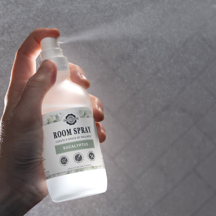 Rustic Strength, Hand showing Room Spray being sprayed