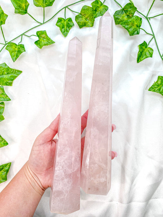 Rose Quartz Obelisk Statement Tower #2