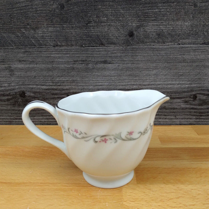 Royal Swirl Creamer and Sugar Bowl with Lid Fine China of Japan Pink Rose Floral