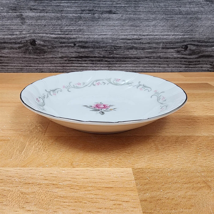 Royal Swirl Fruit Dessert Sauce Bowl by Fine China of Japan Pink Rose Scrolls