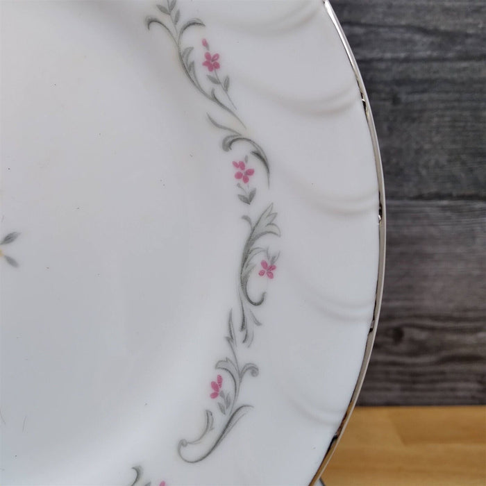Royal Swirl Salad Plate Set of 2 Pink Rose Flower Fine China Japan Ceramic
