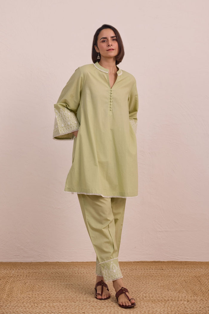 Sage Green Embroidered Co - ord Set - Tara - C - Tara