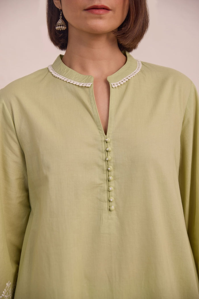 Sage Green Embroidered Co - ord Set - Tara - C - Tara