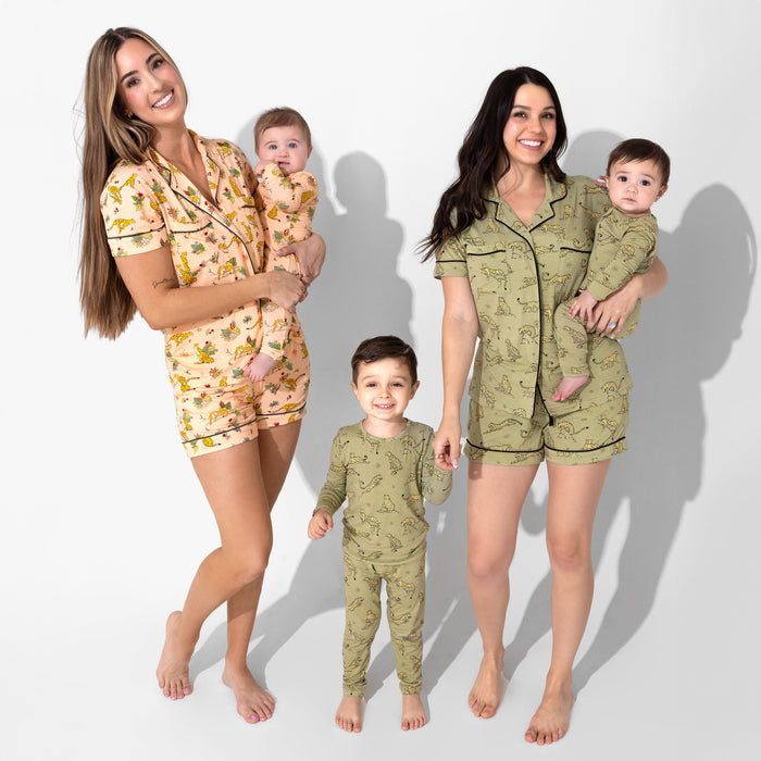 Sage & Spots Leopard Bamboo Kids Pajamas