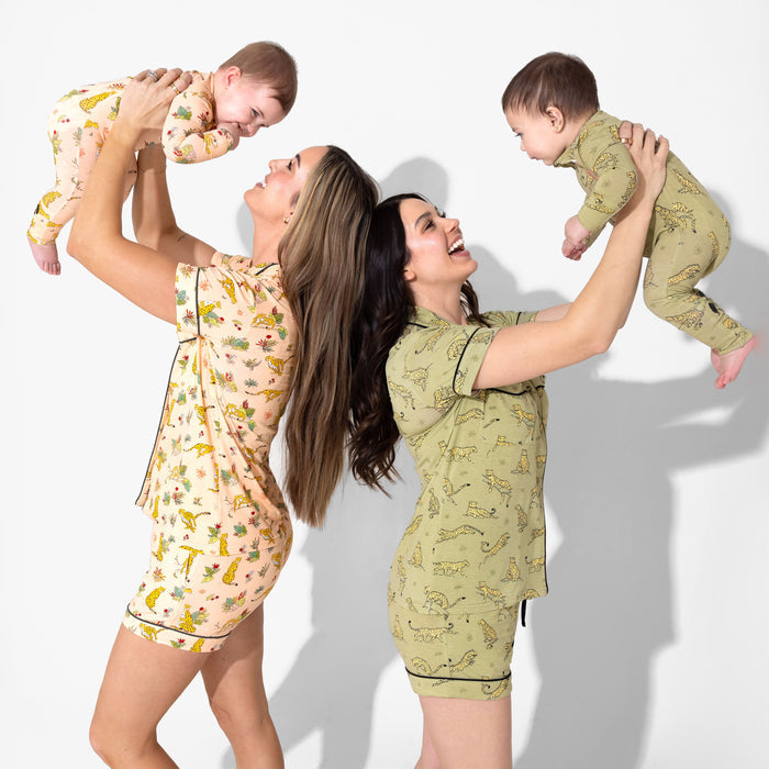 Sage & Spots Leopard Bamboo Women's Pajama Short Set