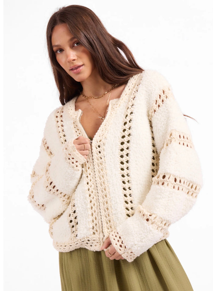 SAGE THE LABEL FLUFFY CLOUDS
ZIP SWEATER