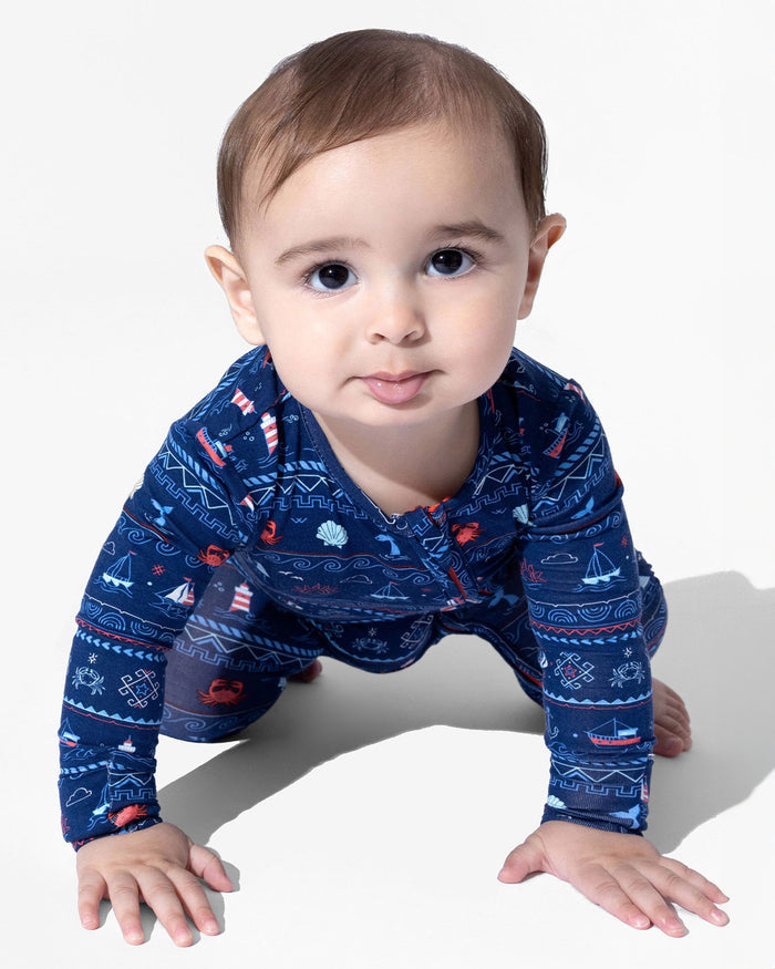 Sail Away Fair Isle Bamboo Convertible Footie