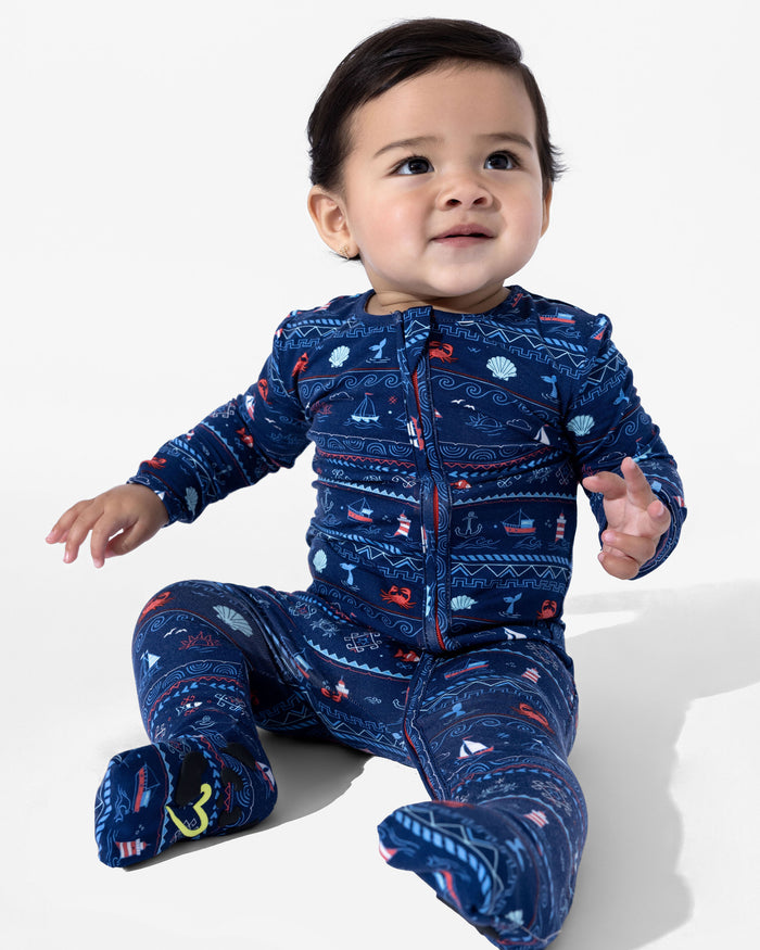 Sail Away Fair Isle Bamboo Convertible Footie