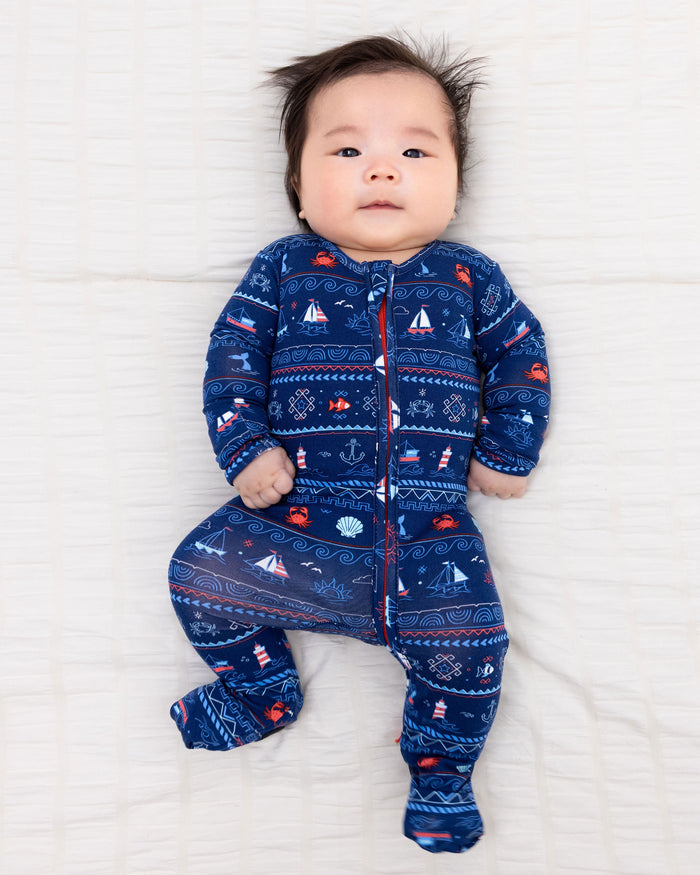 Sail Away Fair Isle Bamboo Convertible Footie