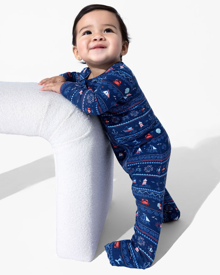 Sail Away Fair Isle Bamboo Convertible Footie