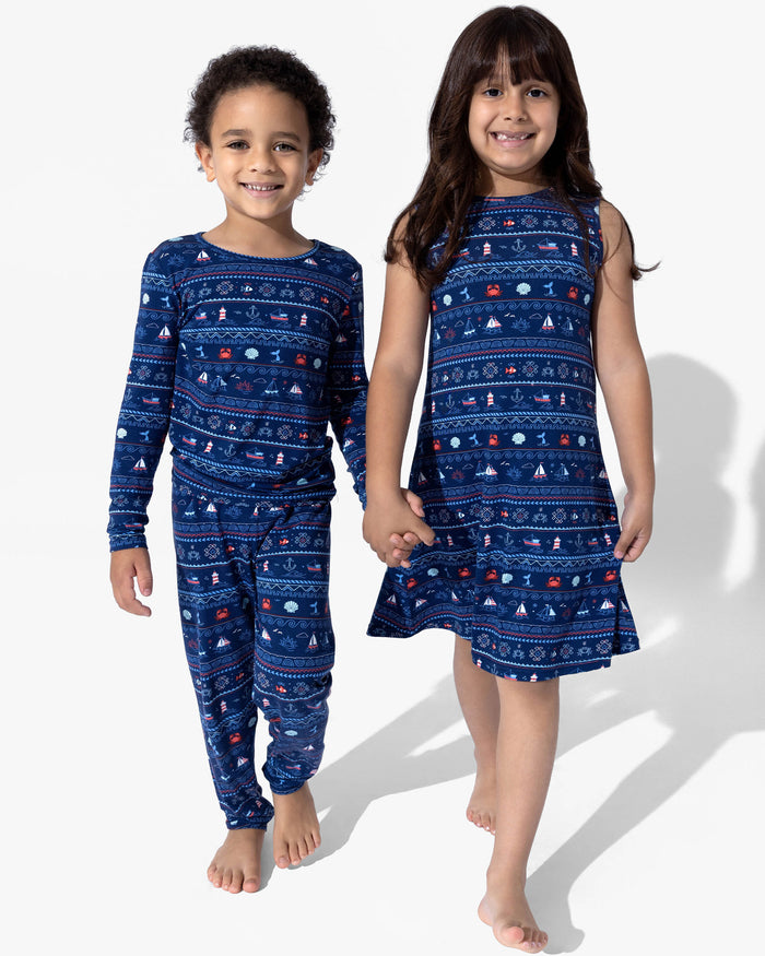 Sail Away Fair Isle Bamboo Girls' Sleeveless Dress