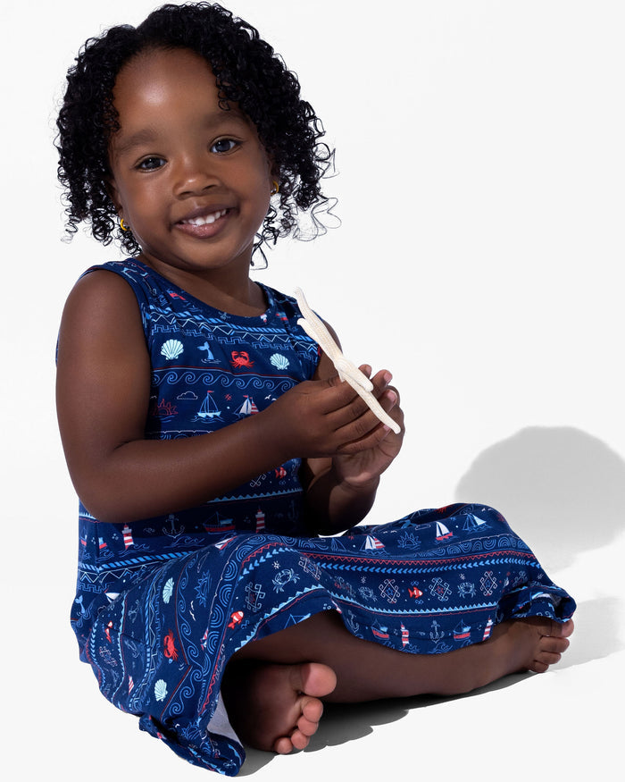 Sail Away Fair Isle Bamboo Girls' Sleeveless Dress
