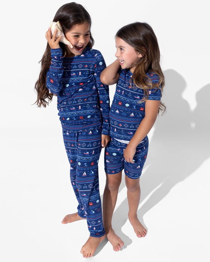 Sail Away Fair Isle Bamboo Kids Pajamas