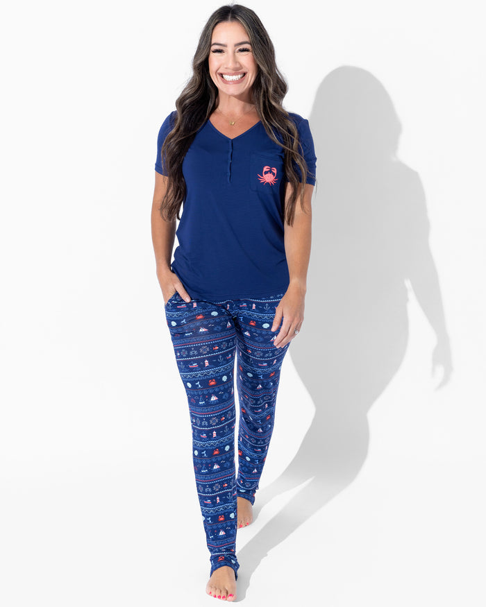 Sail Away Fair Isle Bamboo Women's Pajama Set