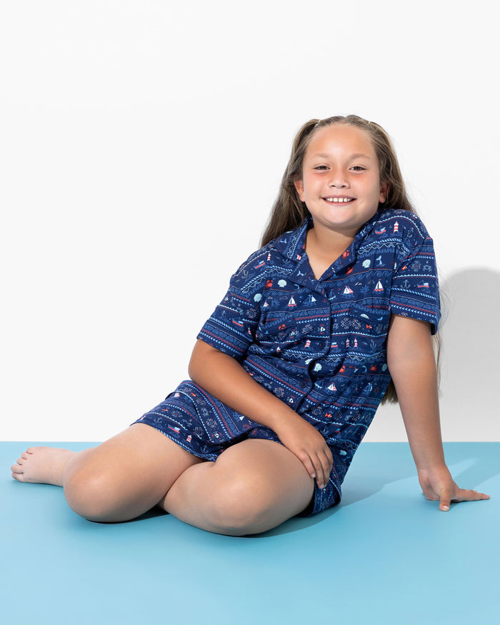 Sail Away Fair Isle Bamboo Women's Pajama Shorts Set