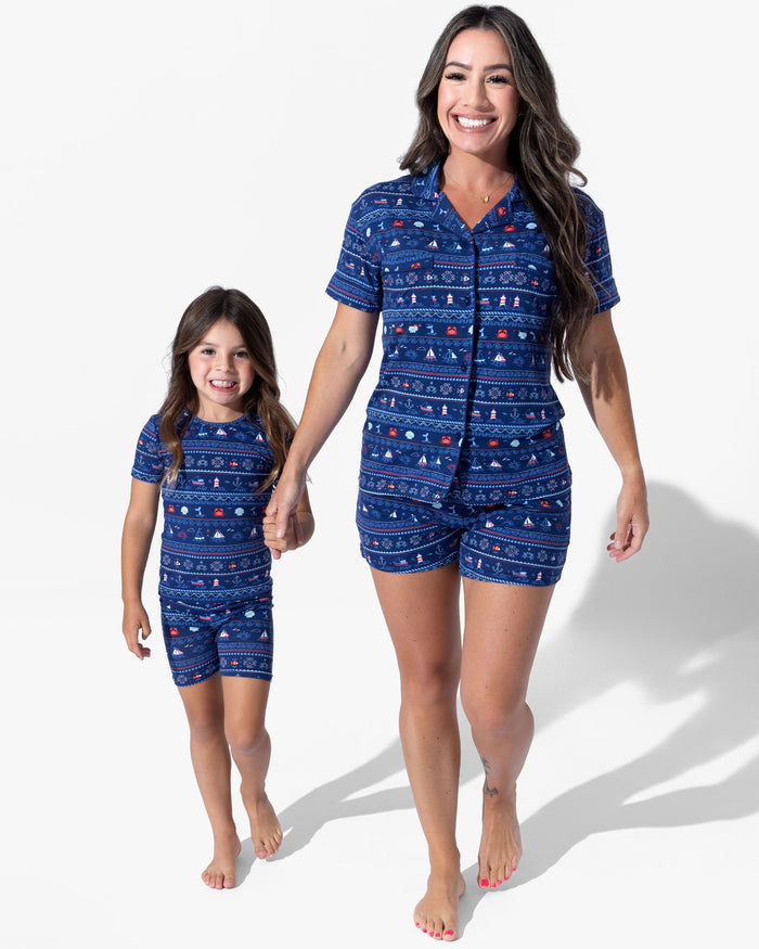 Sail Away Fair Isle Bamboo Women's Pajama Shorts Set