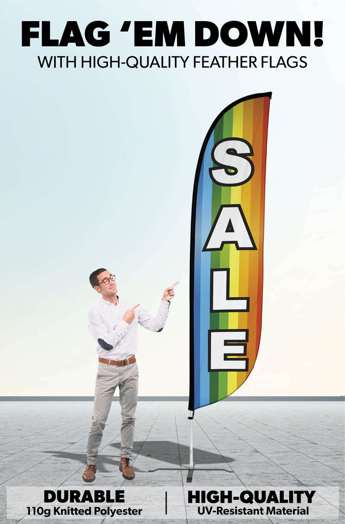 Sale Feather Flag Rainbow