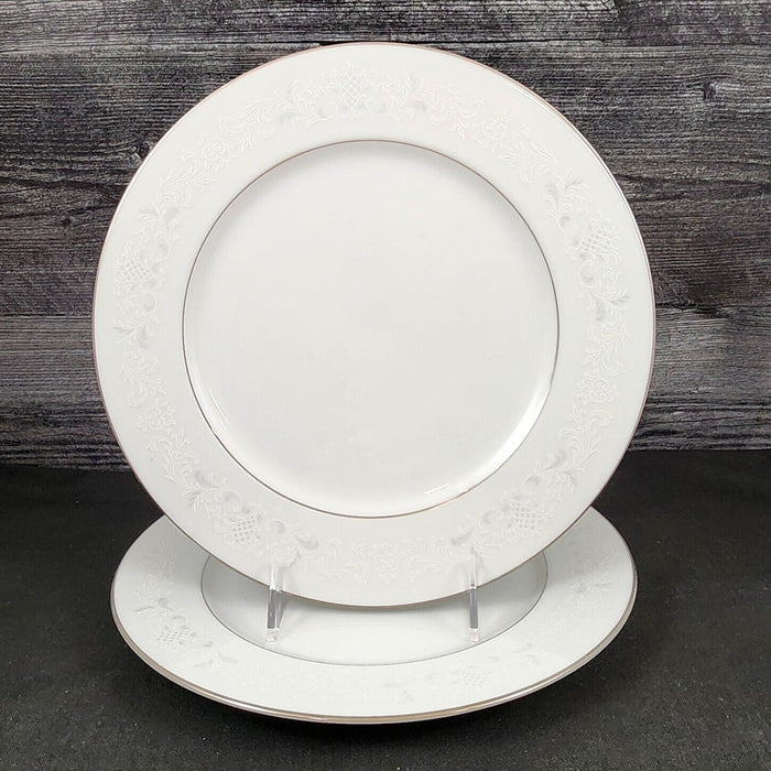 Sango Florence Dinner Plate 10 5/8" Set of 2 Gray Scrolls Japan 3646 Dishware