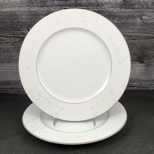 Sango Florence Dinner Plate 10 5/8" Set of 2 Gray Scrolls Japan 3646 Dishware