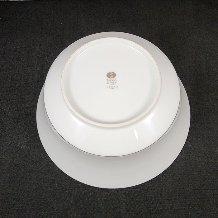 Sango Florence Vegetable Round 9" Bowl Serving Gray Scrolls Japan 3646 Dishware