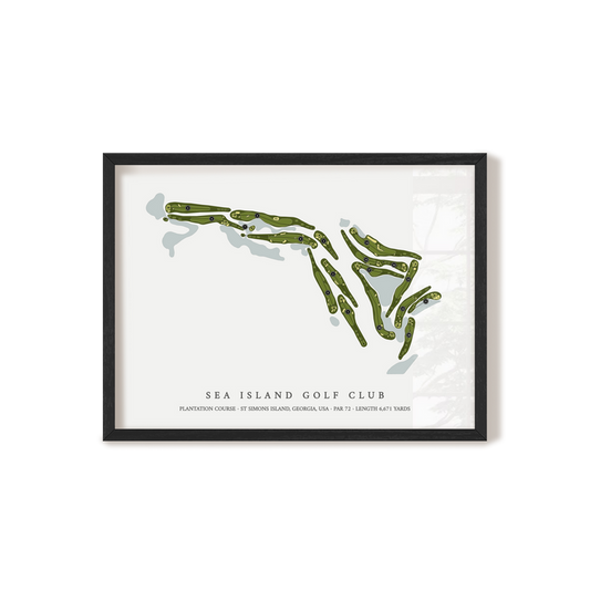 Sea Island Golf Club - Plantation Course | Golf Course Map | Black Frame