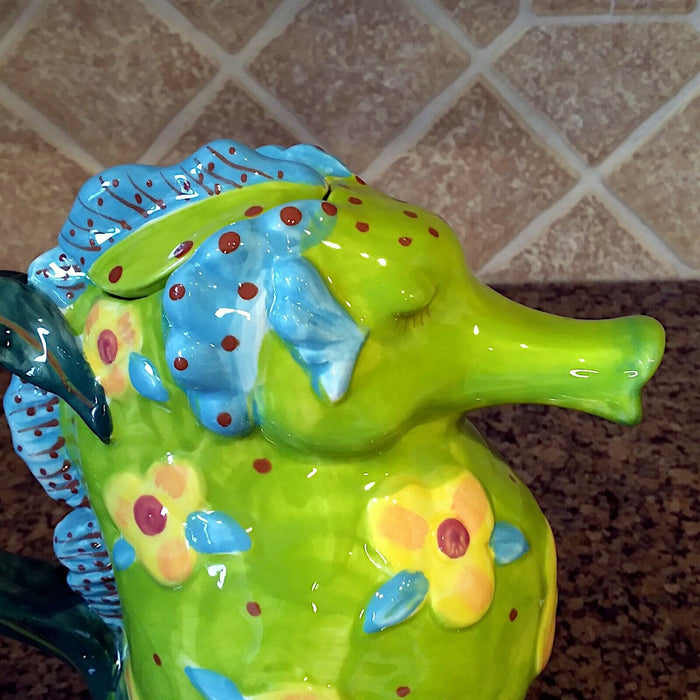 Seahorse Teapot Decorative Kitchen Sea Life Decor Blue Sky By Diane