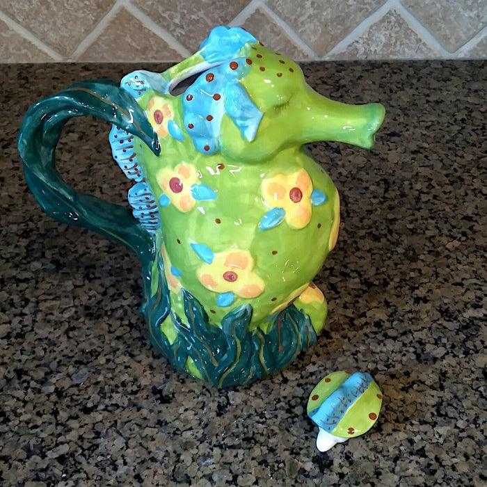 Seahorse Teapot Decorative Kitchen Sea Life Decor Blue Sky By Diane