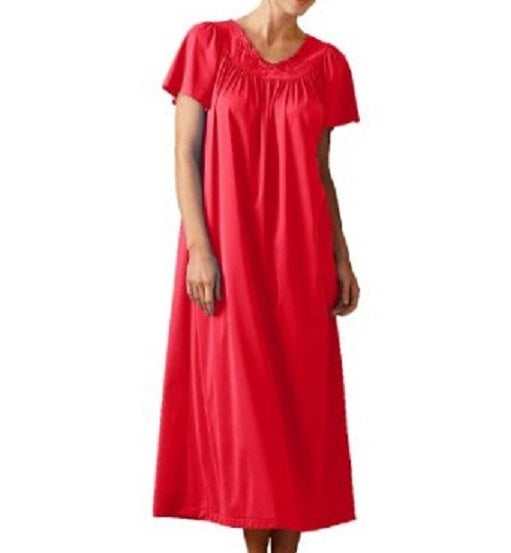 Shadowline Long Gown with Flower Petal Embroidery and Flutter Sleeves - 32280