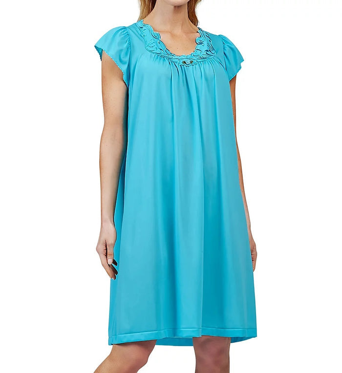 Shadowline Rosebud Short Cap Sleeve Gown - 36222