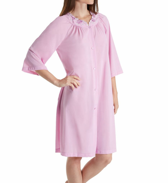 Shadowline Short 3/4 Sleeve Button Down Robe - 77280