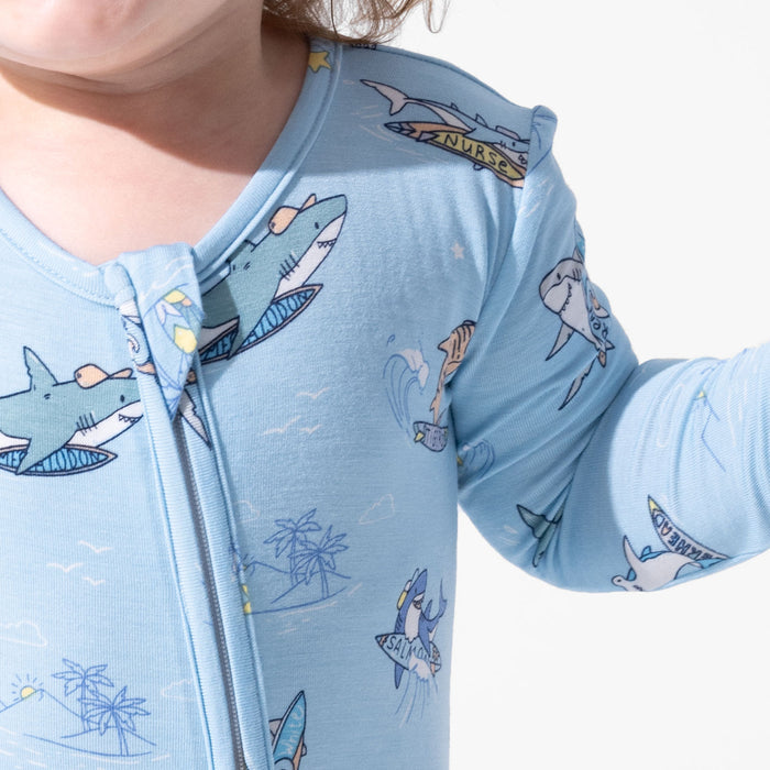 Shark School Bamboo Convertible Footie