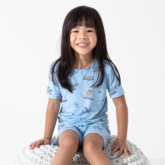 Shark School Bamboo Kids Pajama Short Set