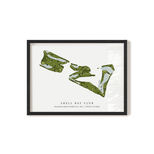 Shell Bay Club | Golf Course Map | Black Frame