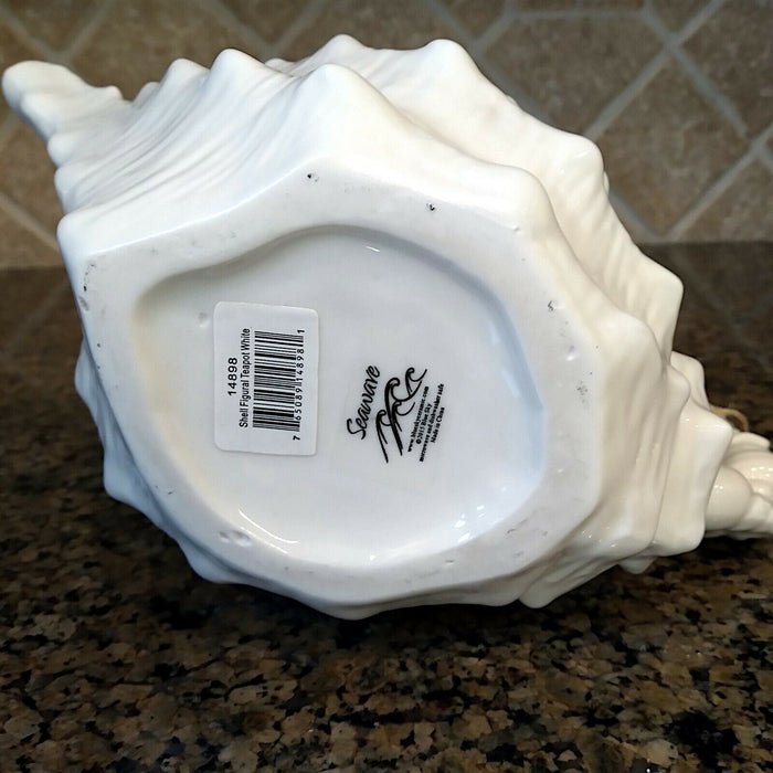 Shell Teapot White Decorative Sea Life Ceramics Decor Tea Pot Server by Blue Sky