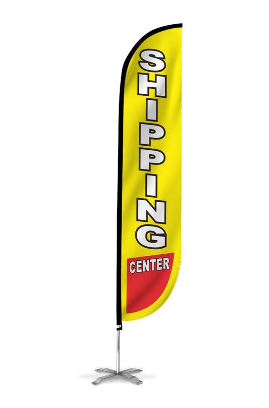 Shipping Center Feather Flag Yellow