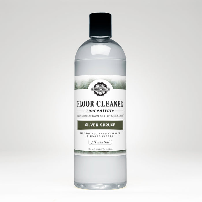 Rustic Strength, Floor Cleaner Concentrate, 16oz, Plastic Bottle, Silver Spruce
